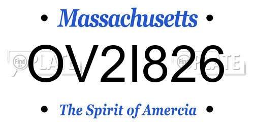 OV2I826 Massachusetts License Plate