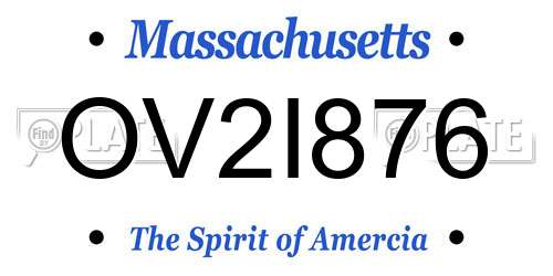 OV2I876 Massachusetts License Plate