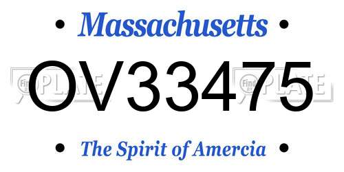 OV33475 Massachusetts License Plate