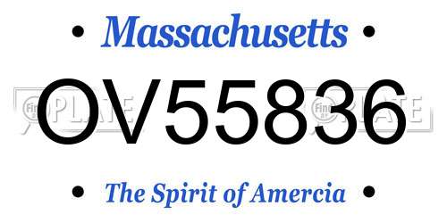 OV55836 Massachusetts License Plate