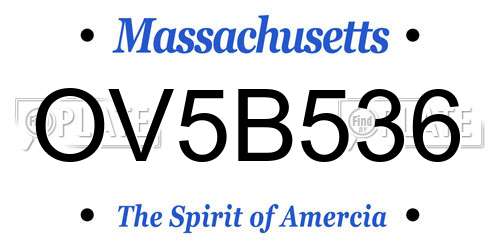 OV5B536 Massachusetts License Plate