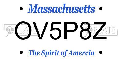 OV5P8Z Massachusetts License Plate