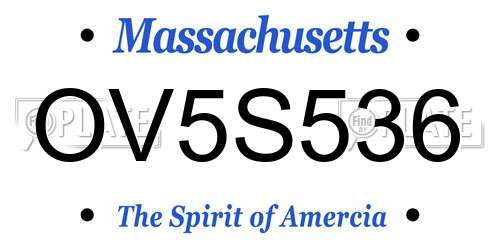 OV5S536 Massachusetts License Plate