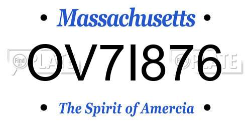 OV7I876 Massachusetts License Plate