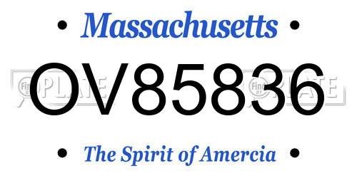OV85836 Massachusetts License Plate