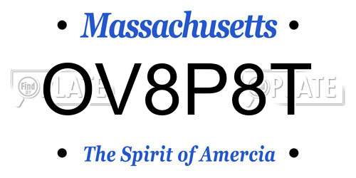 OV8P8T Massachusetts License Plate