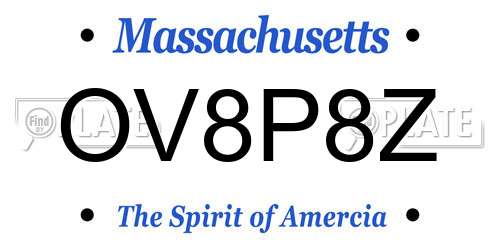 OV8P8Z Massachusetts License Plate