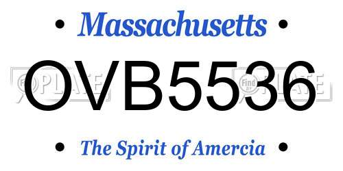 OVB5536 Massachusetts License Plate