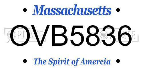 OVB5836 Massachusetts License Plate