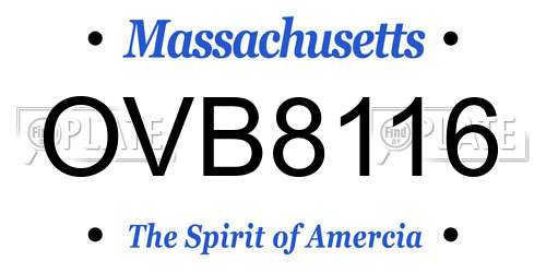 OVB8116 Massachusetts License Plate