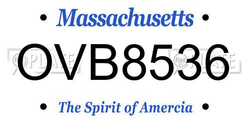 OVB8536 Massachusetts License Plate