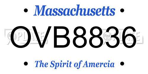 OVB8836 Massachusetts License Plate