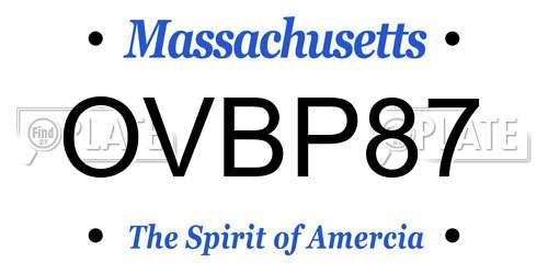 OVBP87 Massachusetts License Plate