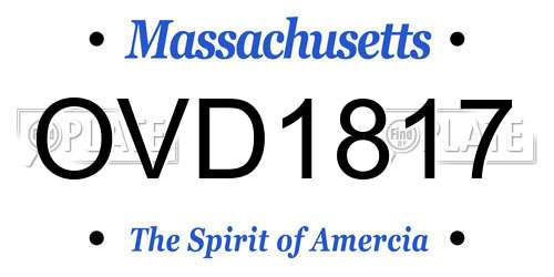 OVD1817 Massachusetts License Plate