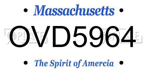 OVD5964 Massachusetts License Plate
