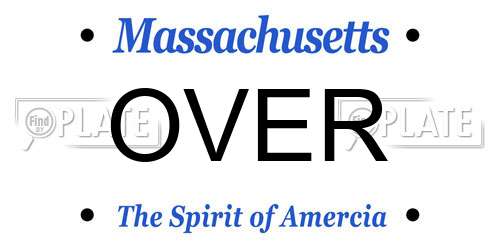 OVER Massachusetts License Plate