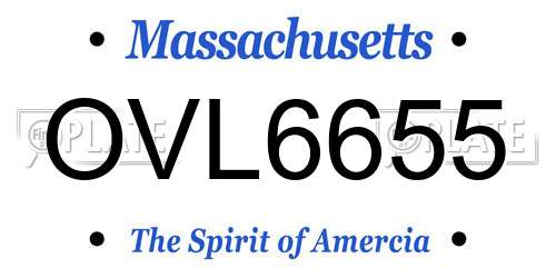 OVL6655 Massachusetts License Plate