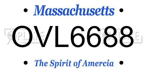 OVL6688 Massachusetts License Plate