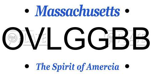 OVLGGBB Massachusetts License Plate