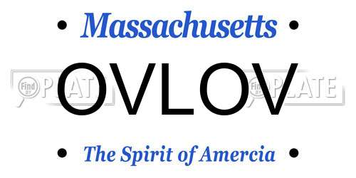 OVLOV Massachusetts License Plate