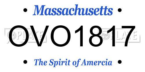 OVO1817 Massachusetts License Plate