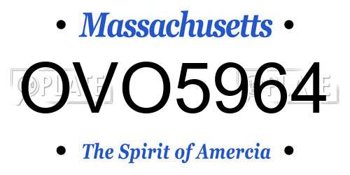 OVO5964 Massachusetts License Plate