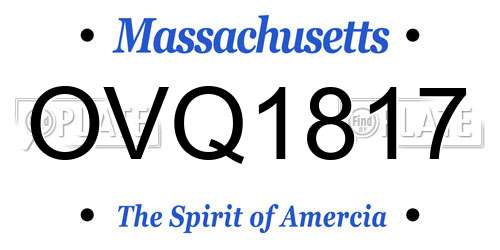 OVQ1817 Massachusetts License Plate