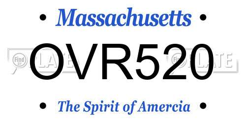 OVR520 Massachusetts License Plate