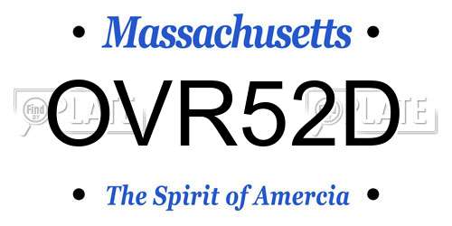 OVR52D Massachusetts License Plate