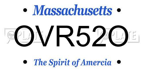 OVR52O Massachusetts License Plate