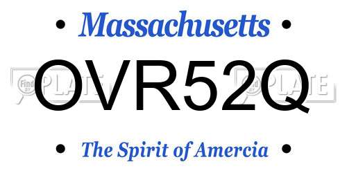 OVR52Q Massachusetts License Plate