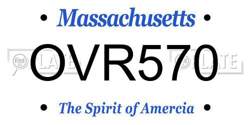 OVR570 Massachusetts License Plate