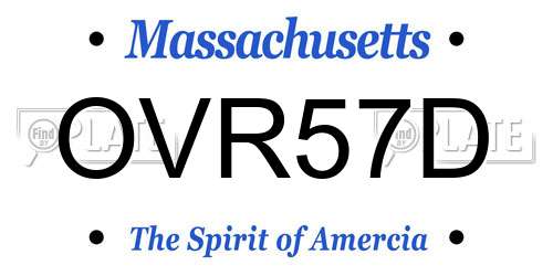 OVR57D Massachusetts License Plate