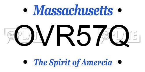 OVR57Q Massachusetts License Plate