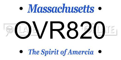 OVR820 Massachusetts License Plate