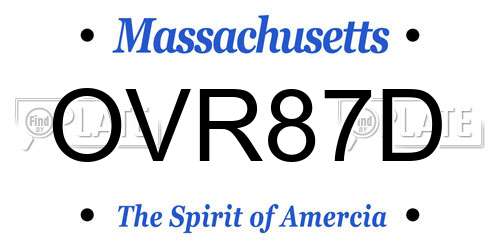 OVR87D Massachusetts License Plate
