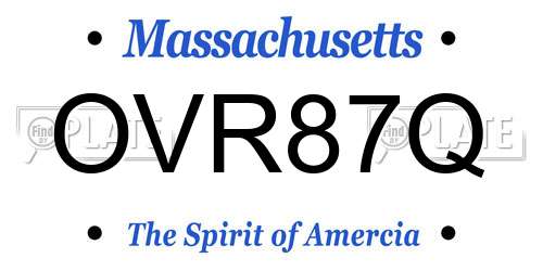 OVR87Q Massachusetts License Plate