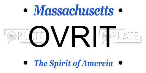 OVRIT Massachusetts License Plate