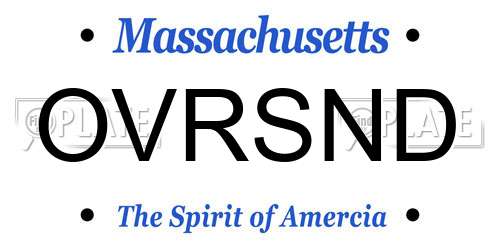 OVRSND Massachusetts License Plate