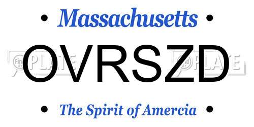 OVRSZD Massachusetts License Plate