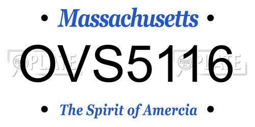 OVS5116 Massachusetts License Plate