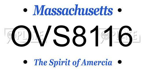 OVS8116 Massachusetts License Plate