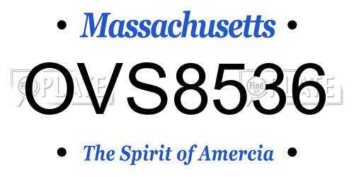 OVS8536 Massachusetts License Plate