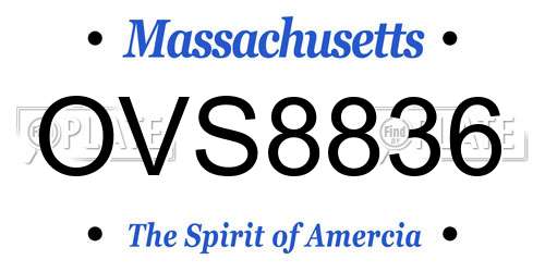 OVS8836 Massachusetts License Plate