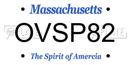 OVSP82 Massachusetts License Plate