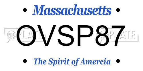 OVSP87 Massachusetts License Plate