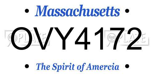 OVY4172 Massachusetts License Plate