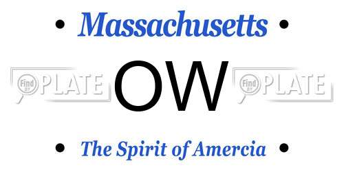 OW Massachusetts License Plate