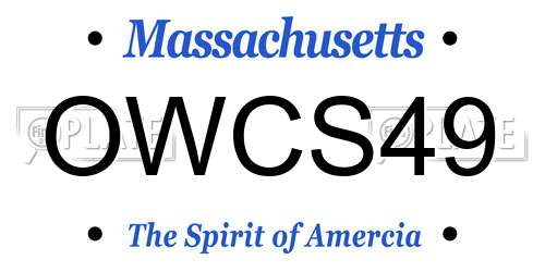 OWCS49 Massachusetts License Plate