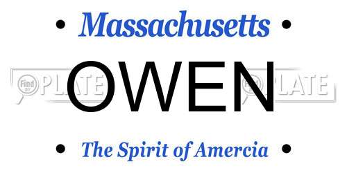 OWEN Massachusetts License Plate
